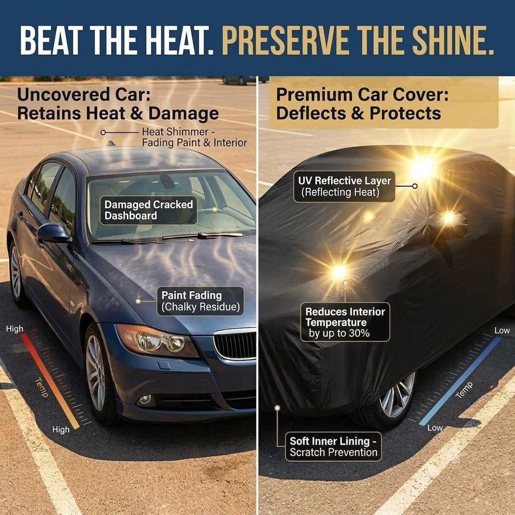 Premium Black Colour Car Cover For - Corolla 90 | Corolla 100 | Corolla 110 | Corolla 111 | Corona Premio | Corona Box | Toyota Wagon | Toyota Allion | Toyota Premio | Toyota Axio | Toyota Corolla Ultimate Protection for Your Car - Image 3