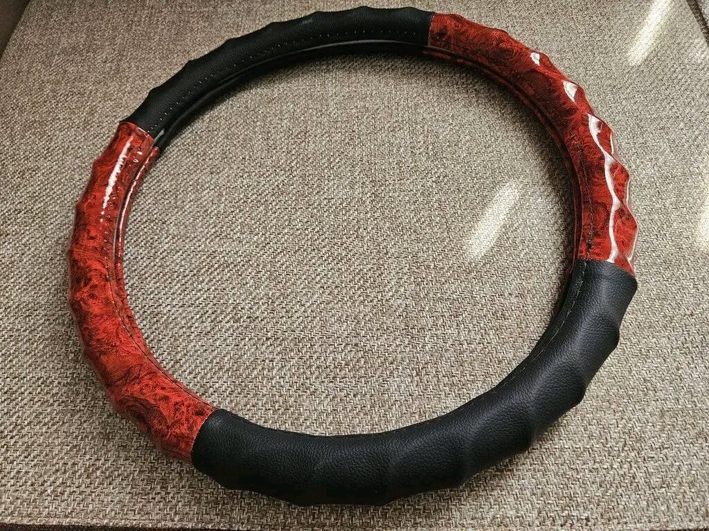 Sport Leather Car Steering Wheel Cover - Image 3