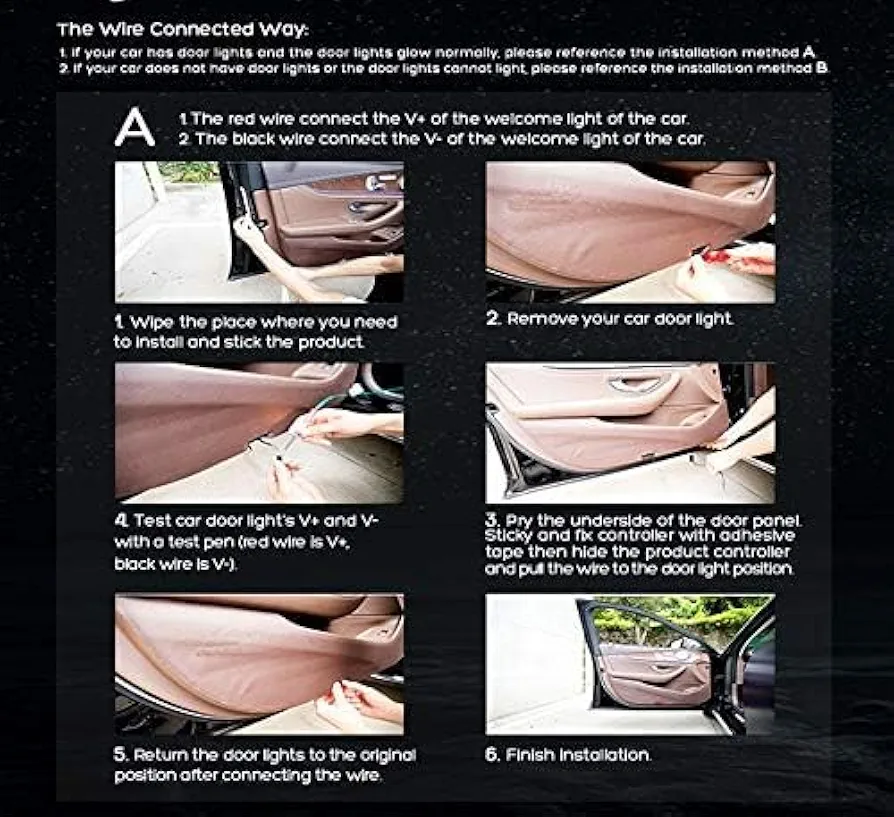 2Pcs Car Interior Door Welcome Light LED Safety Warning Strobe Signal Lamp Strip Anti-Collision Warning Streamer Light Strip 120cm Waterproof 12V Auto Decorative Ambient Lights - Image 6