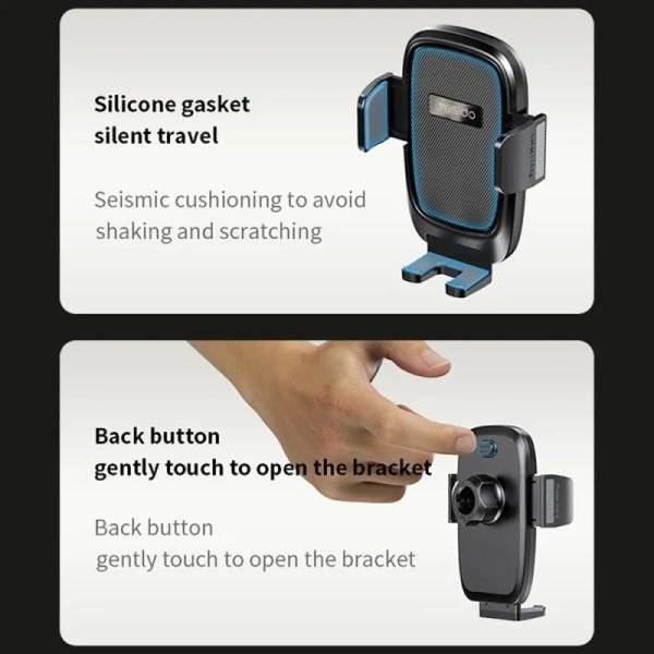 YESIDO Adjustable Telescopic Car Phone Holder – 360° Rotating Dashboard & Air Vent Mobile Mount - Image 5