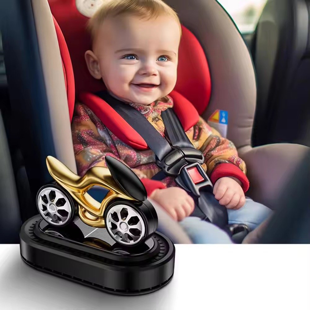 1Set Solar Rotating Vehicle Mounted Fragrance Center Console Dynamic Motorcycle High-end Car Accessories Car Mounted Perfume - Image 2