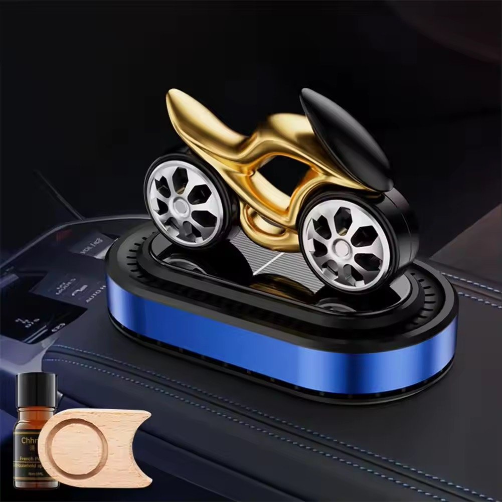 1Set Solar Rotating Vehicle Mounted Fragrance Center Console Dynamic Motorcycle High-end Car Accessories Car Mounted Perfume - Image 3