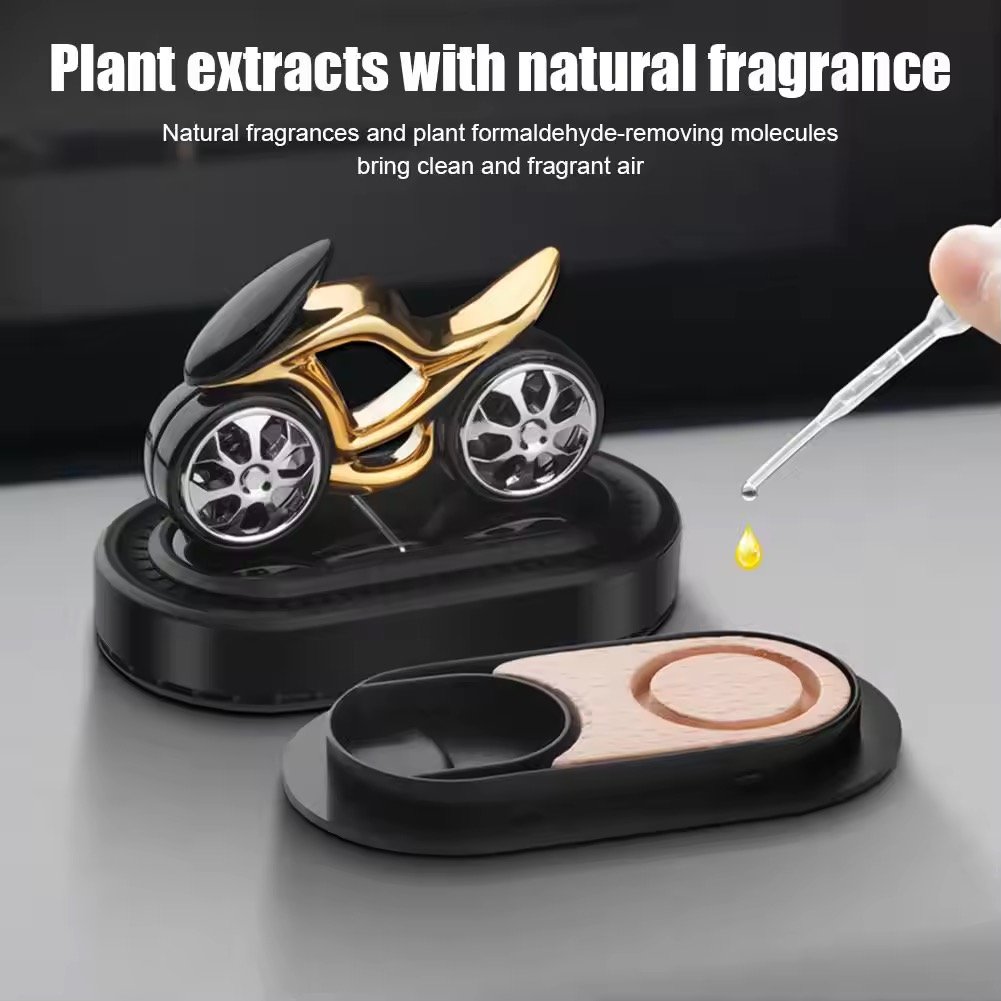 1Set Solar Rotating Vehicle Mounted Fragrance Center Console Dynamic Motorcycle High-end Car Accessories Car Mounted Perfume - Image 7