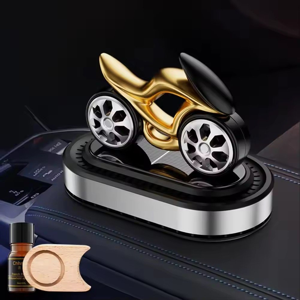 1Set Solar Rotating Vehicle Mounted Fragrance Center Console Dynamic Motorcycle High-end Car Accessories Car Mounted Perfume - Image 8