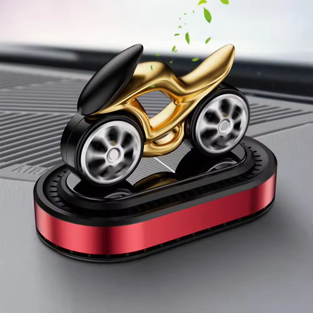 1Set Solar Rotating Vehicle Mounted Fragrance Center Console Dynamic Motorcycle High-end Car Accessories Car Mounted Perfume - Image 4