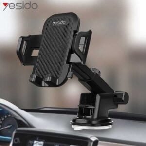 YESIDO Premium Shockproof Car Phone Holder – Adjustable Dashboard & Windshield Mobile Mount