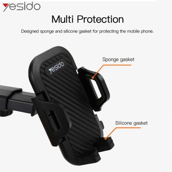 YESIDO Premium Shockproof Car Phone Holder – Adjustable Dashboard & Windshield Mobile Mount - Image 2