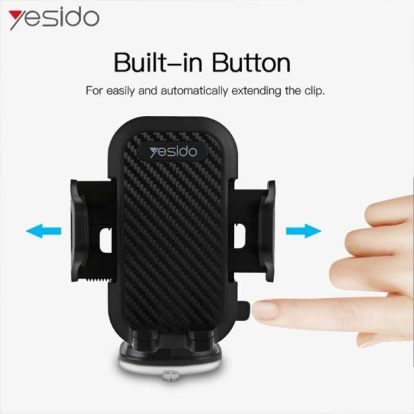 YESIDO Premium Shockproof Car Phone Holder – Adjustable Dashboard & Windshield Mobile Mount - Image 3