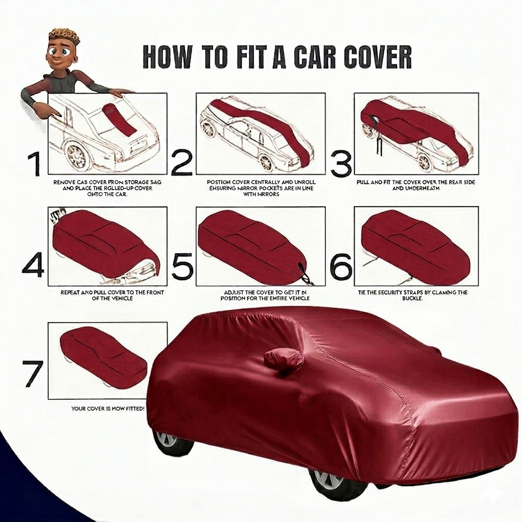 Premium Red Colour Car Cover For - Corolla 90 | Corolla 100 | Corolla 110 | Corolla 111 | Corona Premio | Corona Box | Toyota Wagon | Toyota Allion | Toyota Premio | Toyota Axio | Toyota Corolla Ultimate Protection for Your Car - Image 2