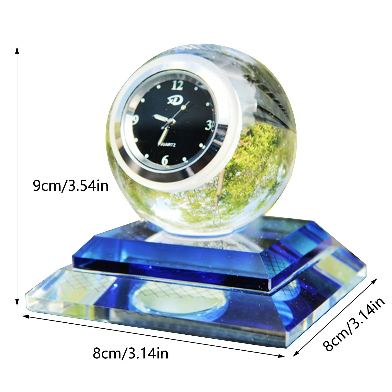 Premium Crystal Globe Car Clock - Image 2