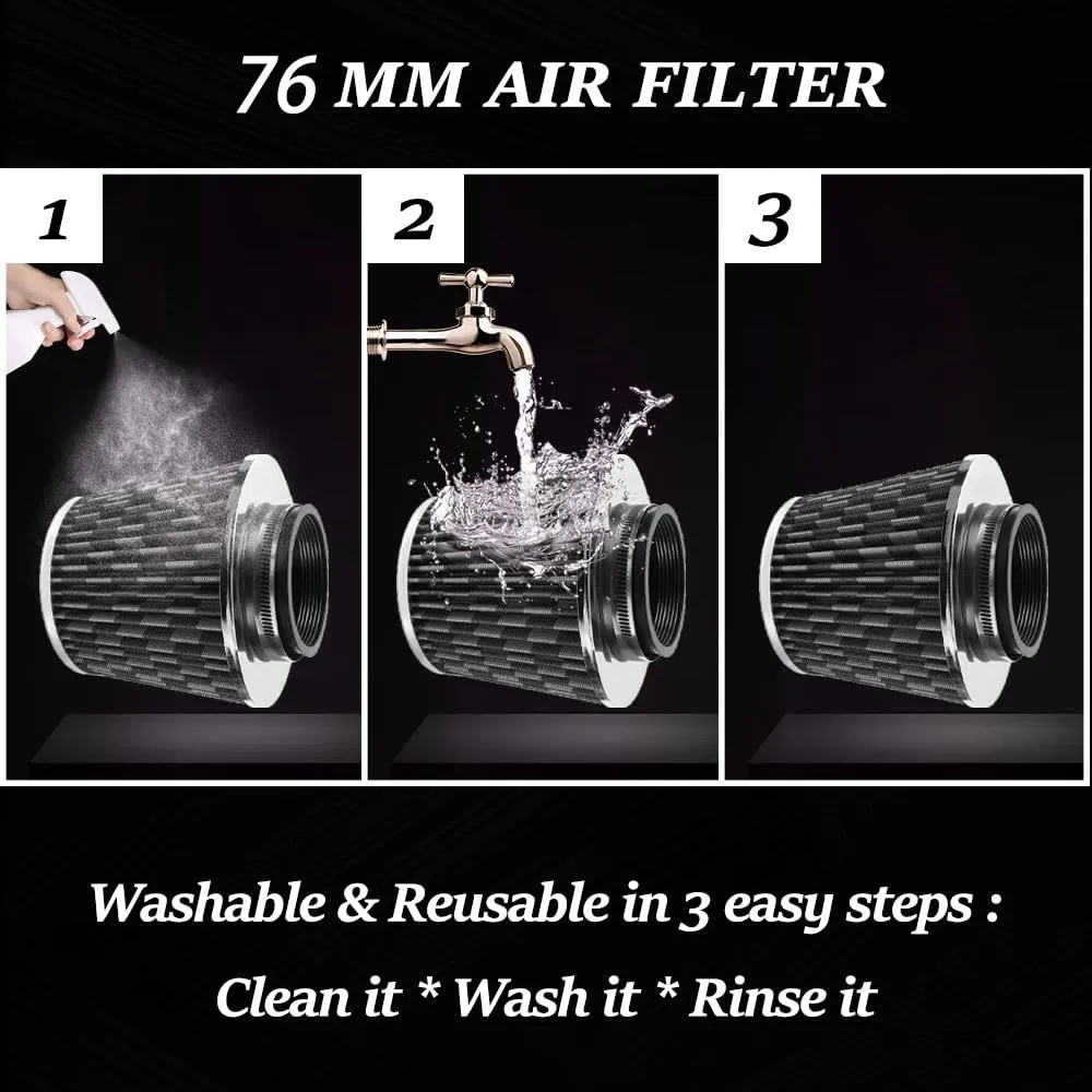 High Flow Cold Air Intake Filter – Performance Air Filter (Universal Fit) - Image 4