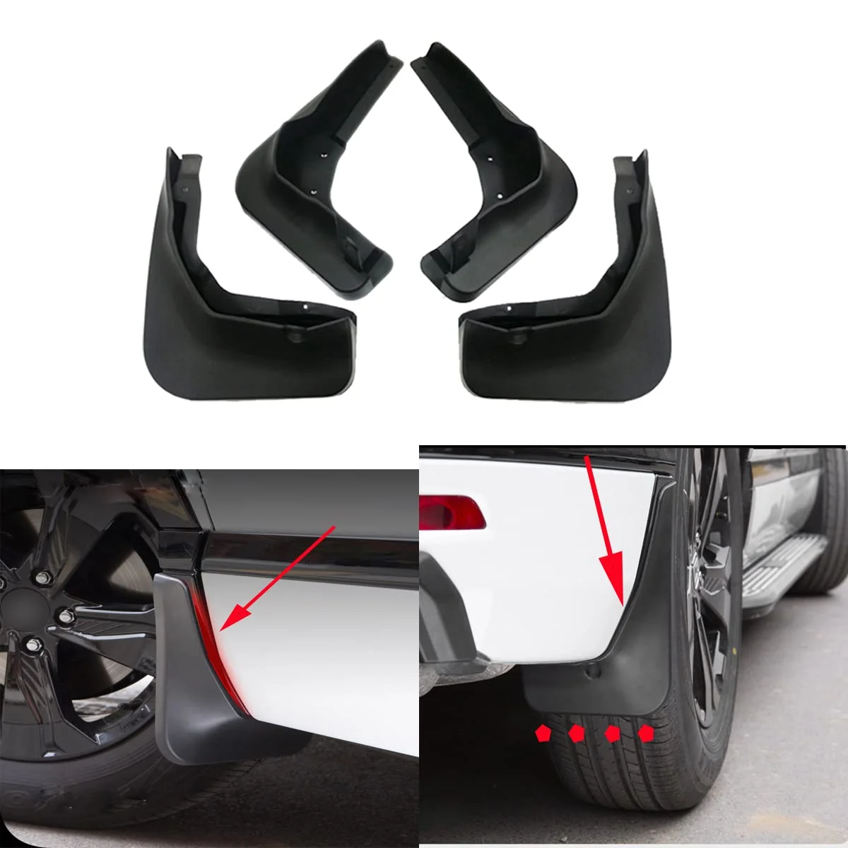 Premium Flexible Car Mudguard Set (4 Pcs)
