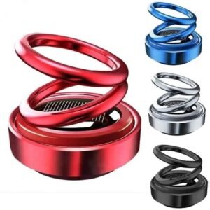 Solar Car Aromatherapy, Car Perfume Diffuser Solar Rotating Air Freshener, Vehicle Double Ring Interior Decoration, Car Mounted Aromatherapy Solar Rotary Ornament