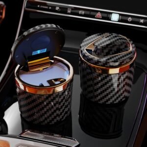 R-timer branded portable car ashtray designed for vehicle cup holders.