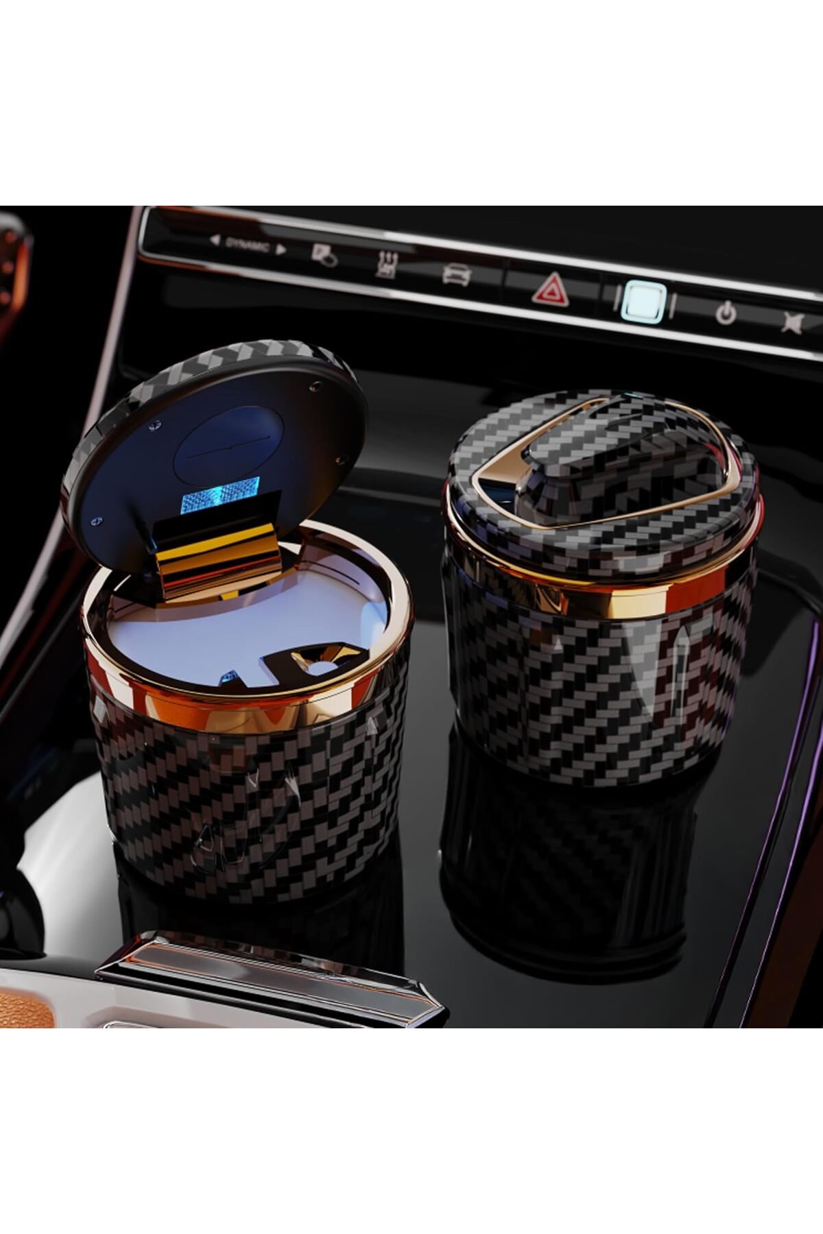 R-timer branded portable car ashtray designed for vehicle cup holders.