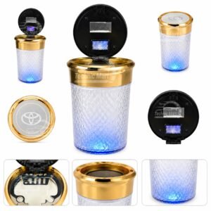 Luxury Toyota logo Ashtray LED light and cover creative car interior automotive supplies