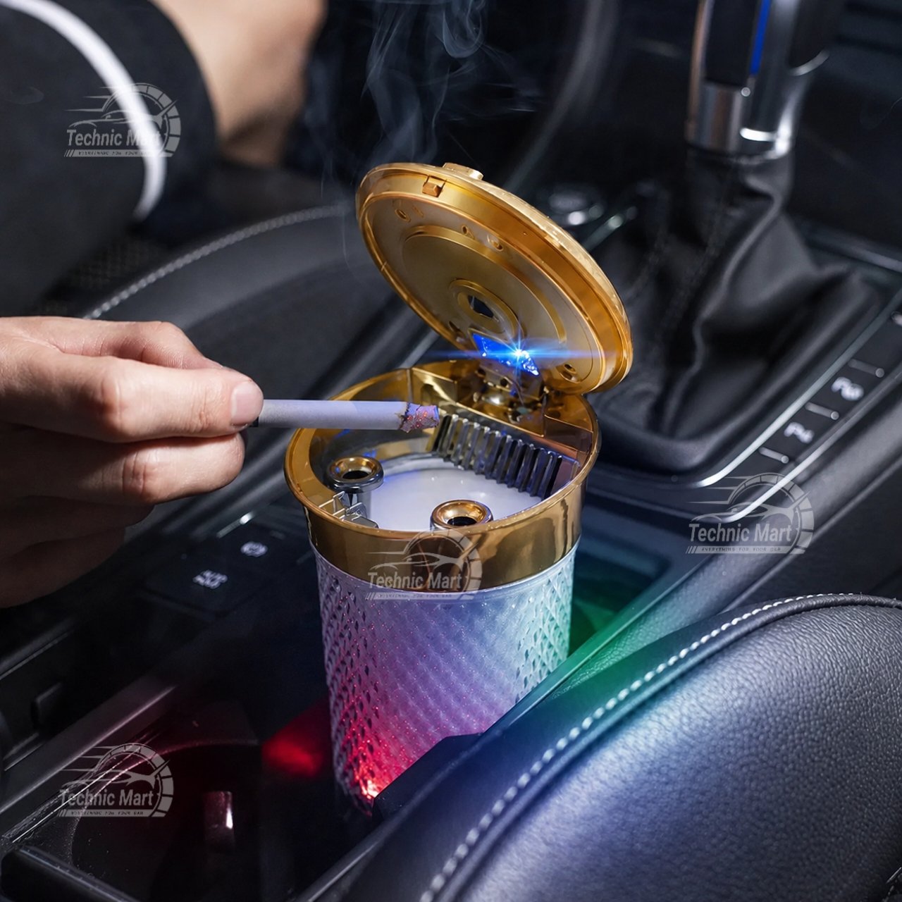 Luxury Toyota logo Ashtray LED light and cover creative car interior automotive supplies - Image 2