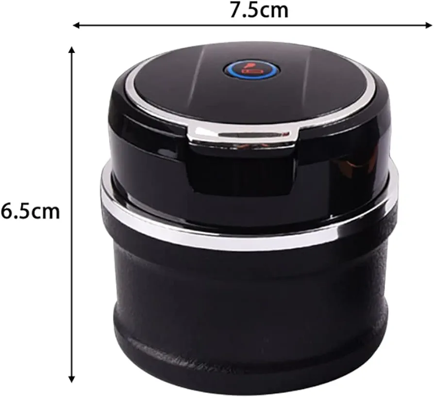 Car Cigarette Ashtray, Car Drink Holder Ashtray with Blue LED Light, Car Windproof Ashtray, Multifunctional Car Ashtray for Vehicles, Home Offices - Image 7