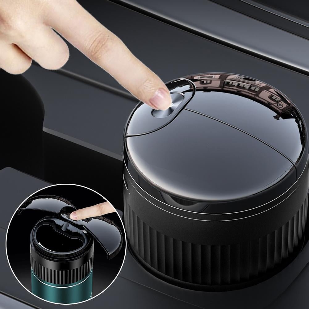 Car Smart Ashtray Built-in Led Light With Lid Opening Ashtray USB Rechargeable Ashtray Smokeless With Cover Lid, Led Mirror Car ashes tray Led Cup ashtray smart ash Can Car, ashes automotive a - Image 3