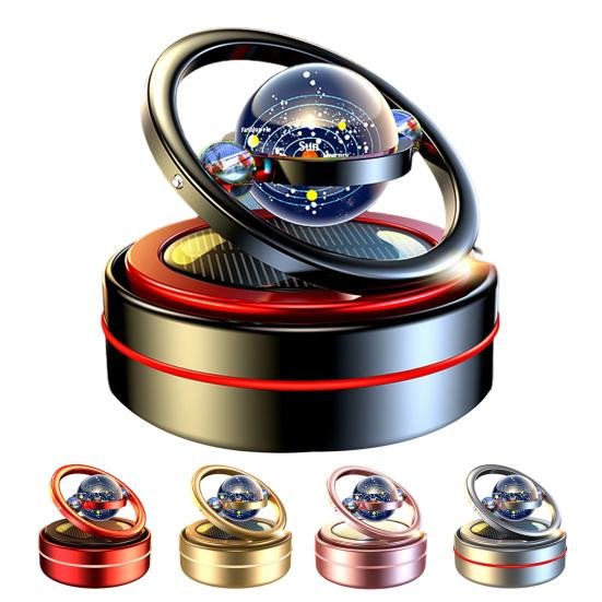 Portable Kinetic Molecular Heater Double Ring Auto Rotating Solar Heater Mini Kinetic Heater Car Oil Diffuser Living Room Bathroom Car Air Freshener