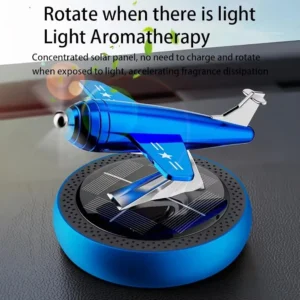 FYURI Solar Powered Car Perfume Diffuser/Dispenser | Aeroplane Glider Design, Auto Rotation Fan | For Car Dashboard with Perfume liquid & Organic Fragrance
