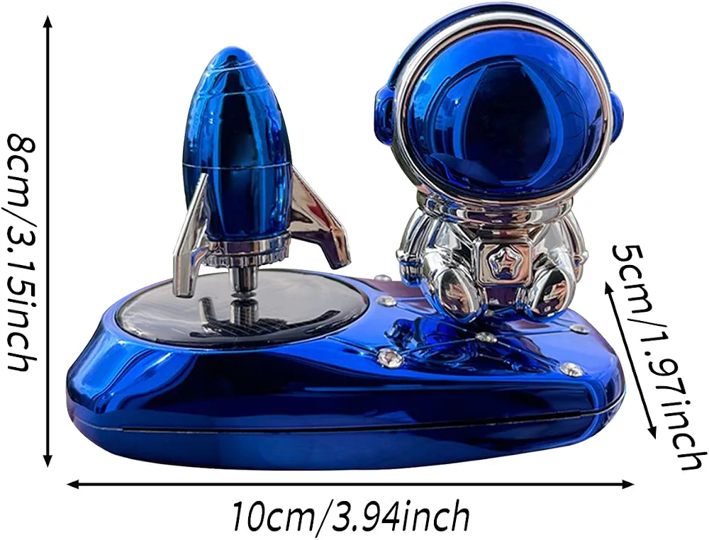 Solar-Powered Spinning Rocket Aromatherapy Car Perfume Ornament Creative Vent Seat Airplane Fragrance Ornament Plastic Alloy - Image 5