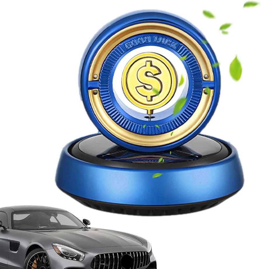 Solar Car Air Freshener | Rotating Coin Car Diffuser Air Freshener with Solar Rotation,Car Odor Eliminator and Odor Fighter, Car Fragrance, Car Accessories Interior Decorations - Image 2