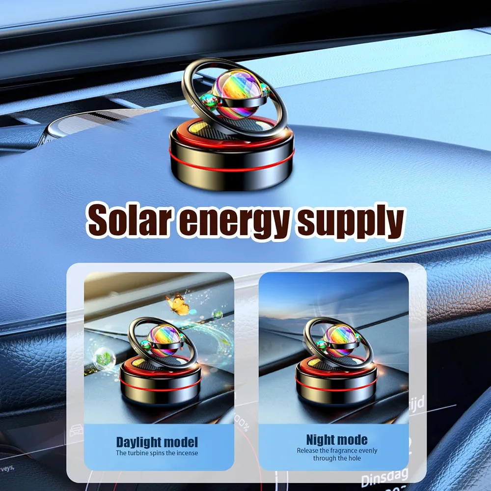 Portable Kinetic Molecular Heater Double Ring Auto Rotating Solar Heater Mini Kinetic Heater Car Oil Diffuser Living Room Bathroom Car Air Freshener - Image 5