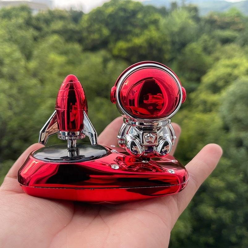 Solar-Powered Spinning Rocket Aromatherapy Car Perfume Ornament Creative Vent Seat Airplane Fragrance Ornament Plastic Alloy - Image 2