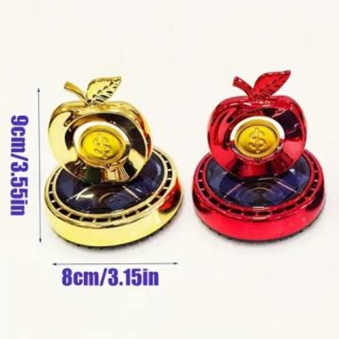 Car Solar Gold Coin Rotating Apple Aromatherapy Liquid Perfume Air Fresh Decoration Advanced Fragrance Interiors Accessory - Image 6