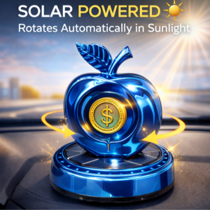 Car Solar Gold Coin Rotating Apple Aromatherapy Liquid Perfume Air Fresh Decoration Advanced Fragrance Interiors Accessory