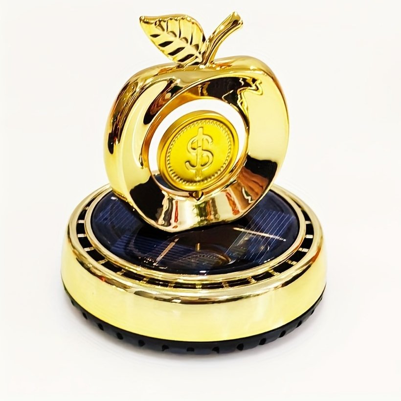 Car Solar Gold Coin Rotating Apple Aromatherapy Liquid Perfume Air Fresh Decoration Advanced Fragrance Interiors Accessory - Image 4
