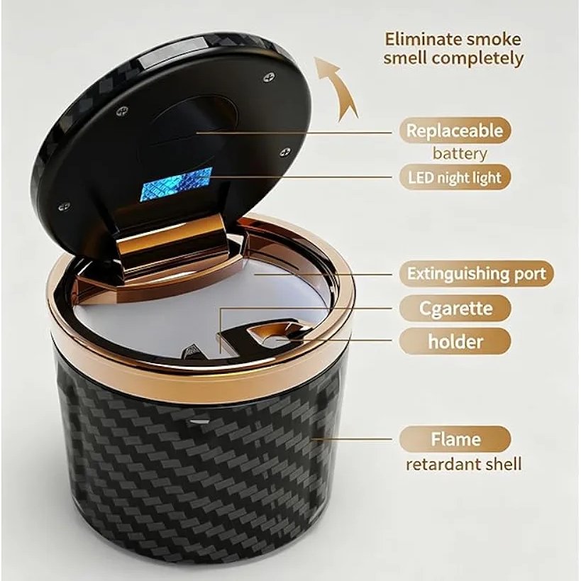 R-timer branded portable car ashtray designed for vehicle cup holders. - Image 2