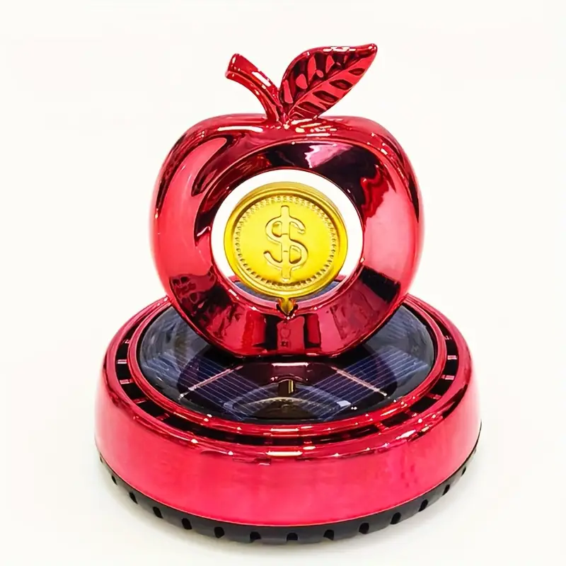 Car Solar Gold Coin Rotating Apple Aromatherapy Liquid Perfume Air Fresh Decoration Advanced Fragrance Interiors Accessory - Image 3