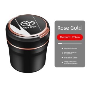 Toyota logo Ashtray small mini with light and cover creative car interior automotive supplies