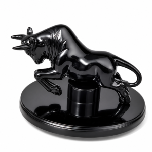 Premium Black Bull Car Dashboard Ornament – Luxury Interior Decoration