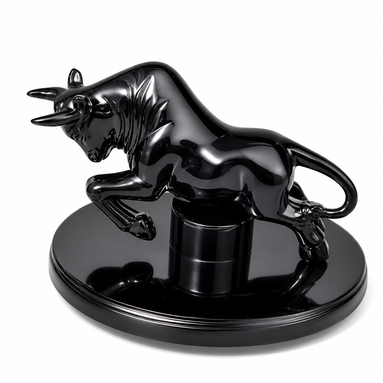 Premium Black Bull Car Dashboard Ornament – Luxury Interior Decoration