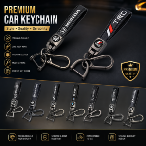 Premium Leather Car Keychain | Metal Car Key Holder | Honda, Toyota TRD, BMW, Nissan, Mazda & More | TechnicMart