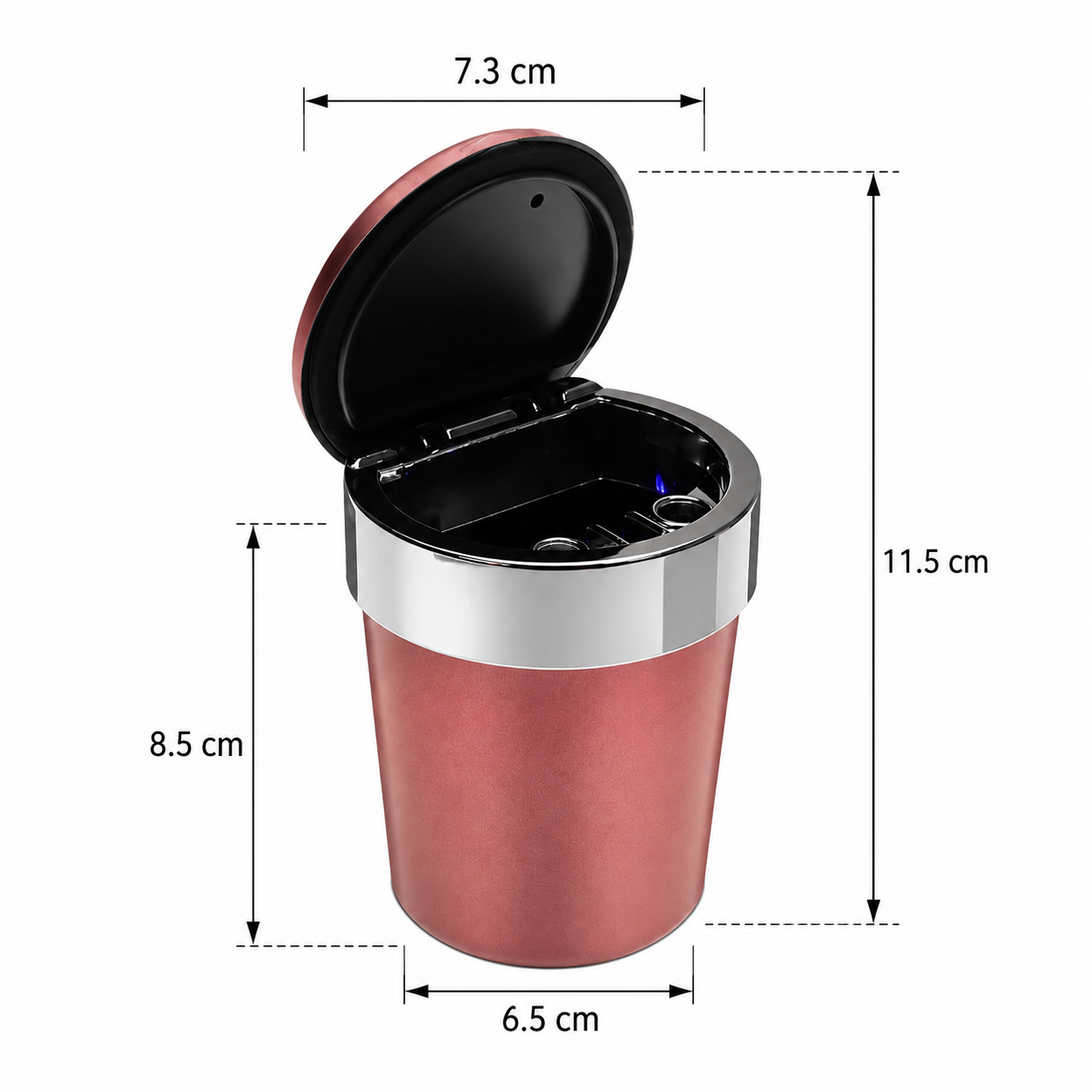 Car Cigarette Ashtray, Car Drink Holder Ashtray with Blue LED Light - Image 5