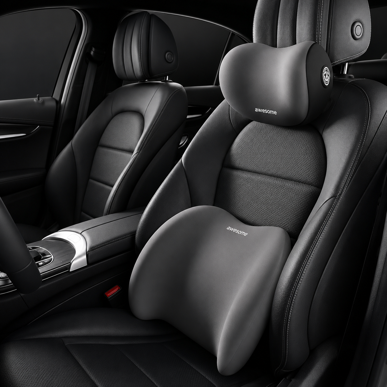 Car Neck and Back Support Pillow Set Memory Foam – Drive in Ultimate Comfort