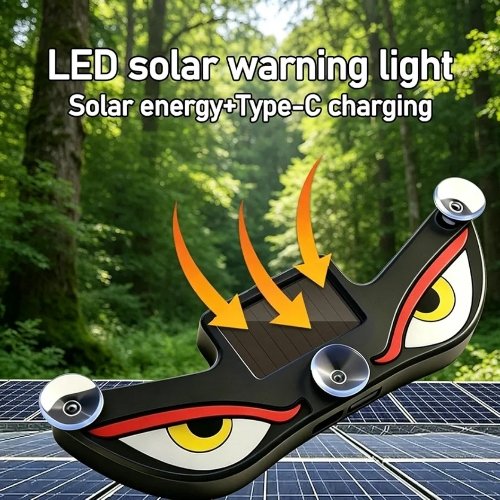Solar Devil Eyes Car LED Light Wireless No Drill Demon Eye Warning Lights for Car Windshield & Rear Window Animated LED Eyes for Cars, SUVs, Trucks, Vans - Image 10