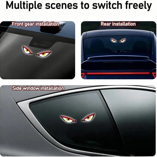 Solar Devil Eyes Car LED Light Wireless No Drill Demon Eye Warning Lights for Car Windshield & Rear Window Animated LED Eyes for Cars, SUVs, Trucks, Vans - Image 11