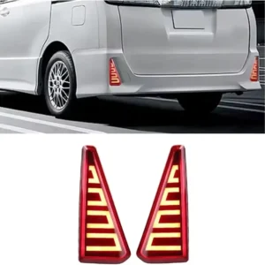 2PCS Car flashing LED Reflector Lamp Rear Fog Lamp Bumper Light Brake Warning Light For Toyota NOAH VOXY 80 Series