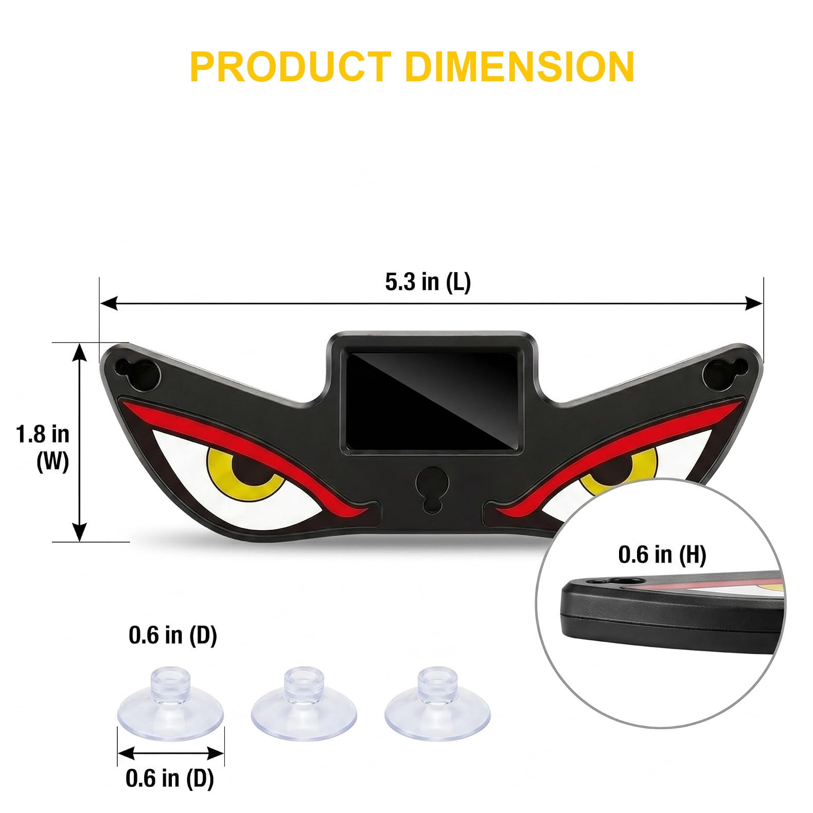 Solar Devil Eyes Car LED Light Wireless No Drill Demon Eye Warning Lights for Car Windshield & Rear Window Animated LED Eyes for Cars, SUVs, Trucks, Vans - Image 5