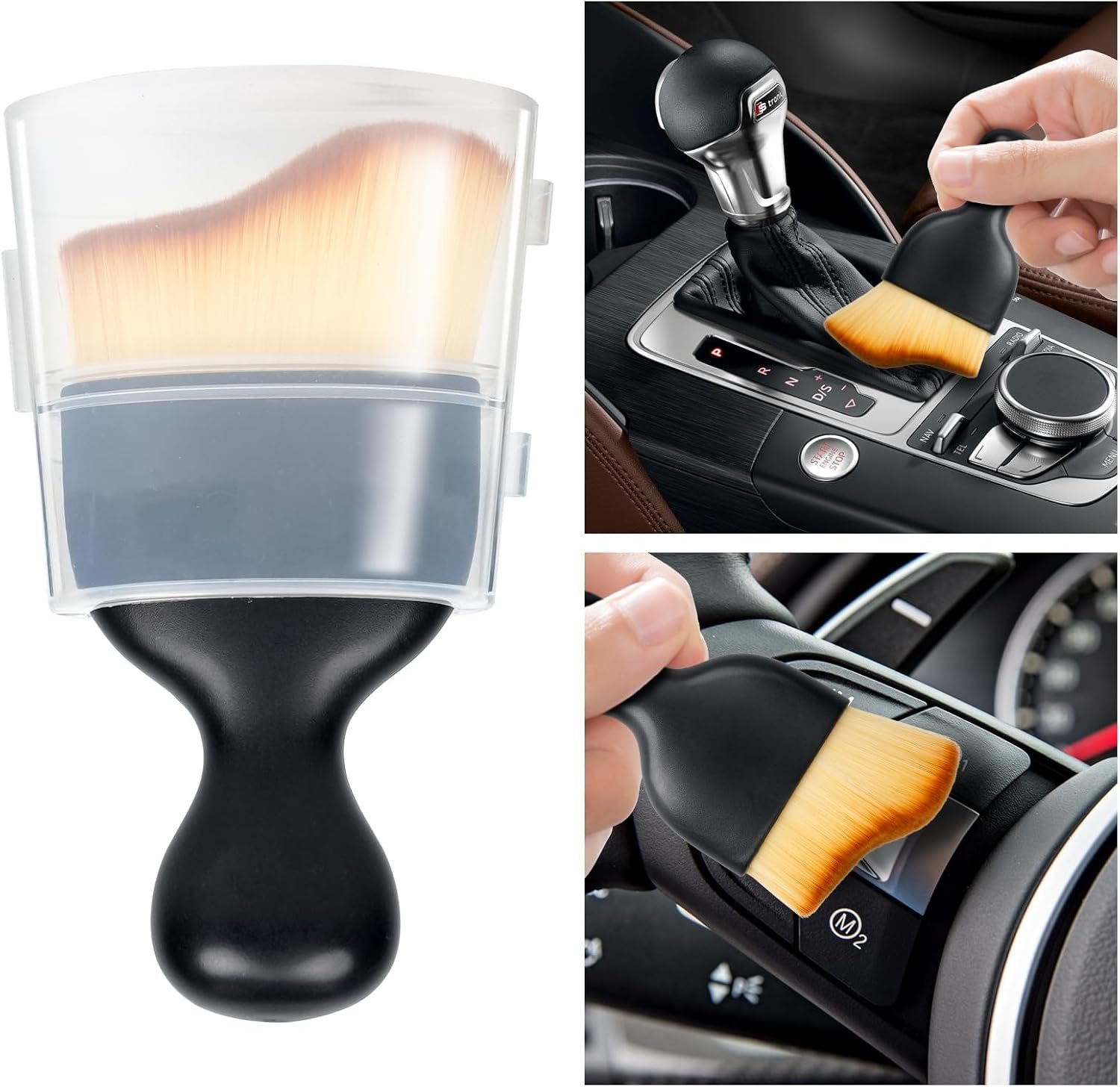 Soft Cleaning Brush for Car Interior with Cover, Air Vent Cleaning, Dashboard Cleaning