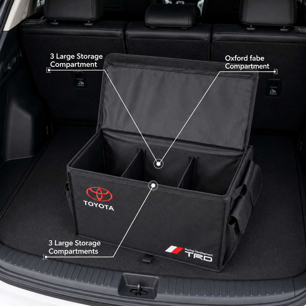 Premium Foldable Car Trunk Storage Organizer | Toyota TRD | Mitsubishi Sports | Honda Sports | Nisaan Sports | Sports | - Image 8