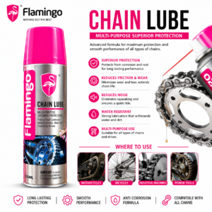 Flamingo Chain Lube 220ml | Smooth, Long-Lasting Protection for Bike and Motorcycle Chains