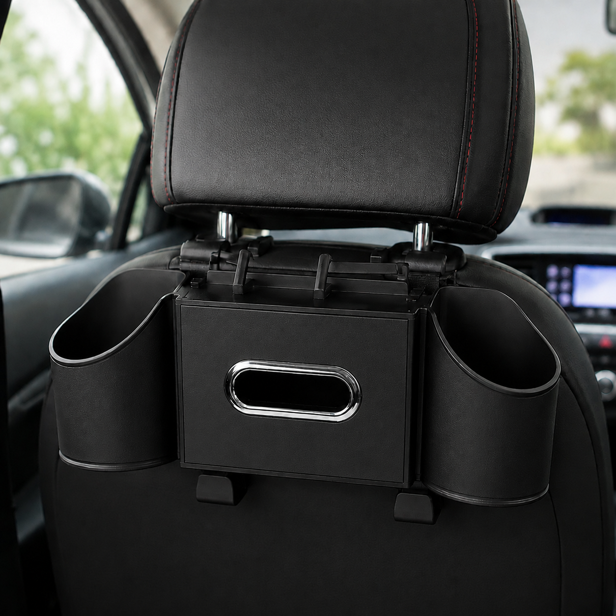 Car Seat Back Tissue Box with Storage Holder | Multi-Function Car Organizer | - Image 2