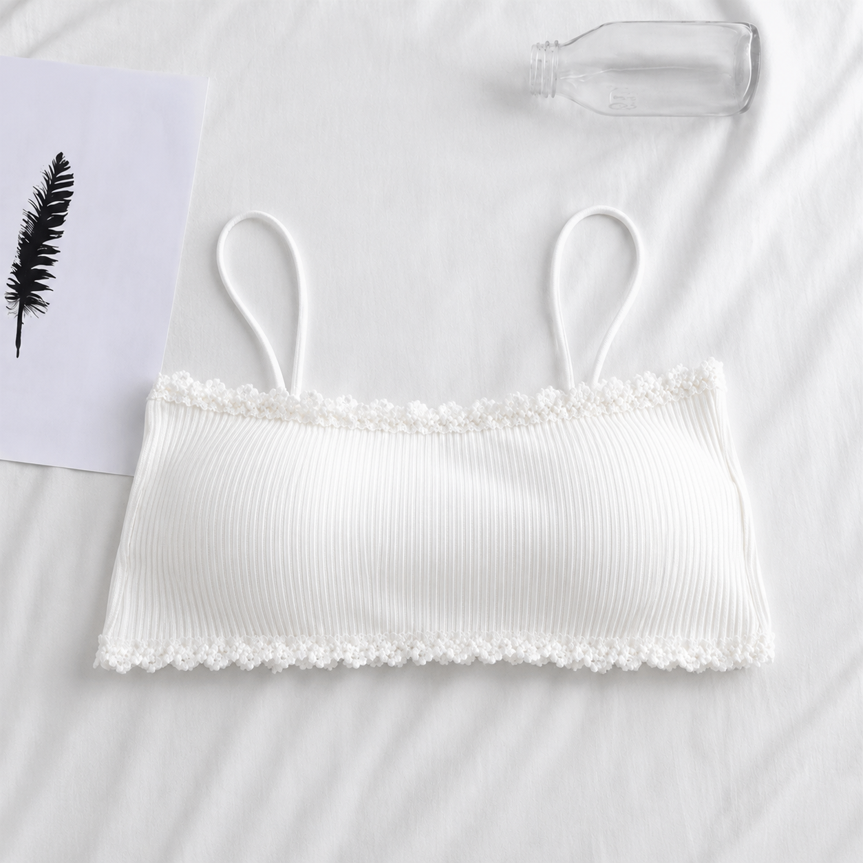 Women’s Ribbed Seamless Camisole Bra – Soft Wireless Everyday Comfort Bra - Image 6