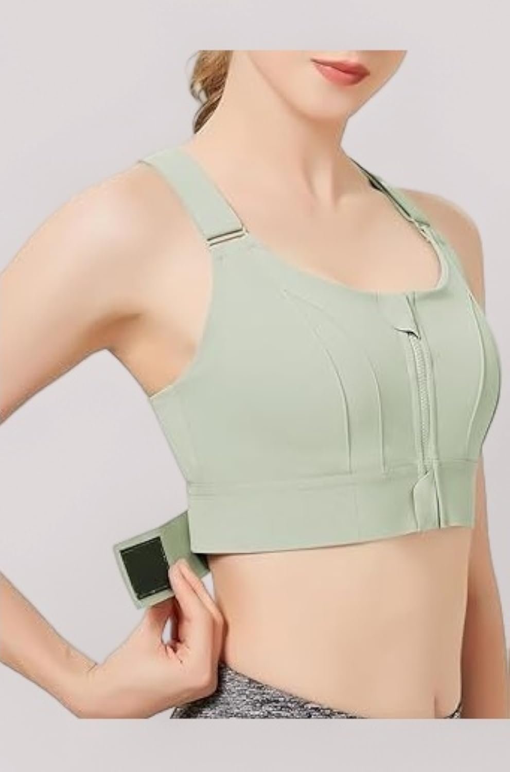 Women’s Front Zipper Sports Bra – High Support Wireless Fitness Bra - Image 3